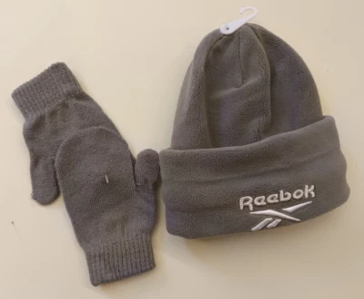 Conjunto de luvas de inverno Reebok chapéu tamanho 2 - 4 J. Cinza novo - Imagem 1 de 3