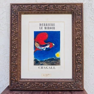Chagall 1950 "Derriere Le Miroir" Lithograph, Signed, Mid Century Art, CE0979 - Picture 1 of 15