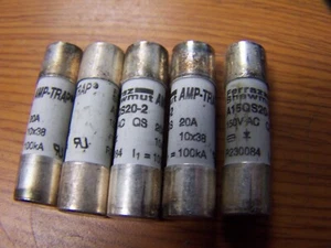 5)NEW FERRAZ SHAWMUT A15QS20-2 NSNB - MIDGET FUSE 20 AMP 150 VOLT (kV) LOT OF 5 - Picture 1 of 1