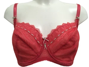 Lepel Filigree Pink & Aqua Bra 30FF Underwired Lace No padding 46001 Honeysuckle - Picture 1 of 7