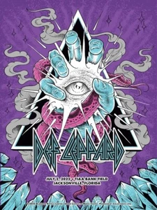Def Leppard 2022 Jacksonville Concert Poster 11 X Concert Poster 11 X 17 Framed - Picture 1 of 2