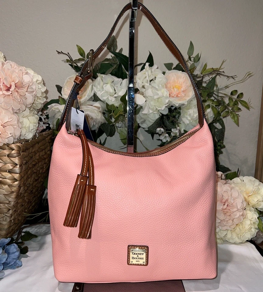 DOONEY & BOURKE Grano Guijarro PAIGE SAC HOBO/Bolso de Hombro ~ Rosa Pálido Foto 1 de 4