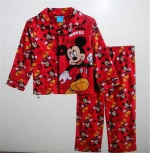 NEU KLEINKIND JUNGEN DISNEY MICKEY MOUSE FLEECE PYJAMA PJS 2-TEILIG COOLE BEWEGUNGEN GRÖSSE 2T - Bild 1 von 1