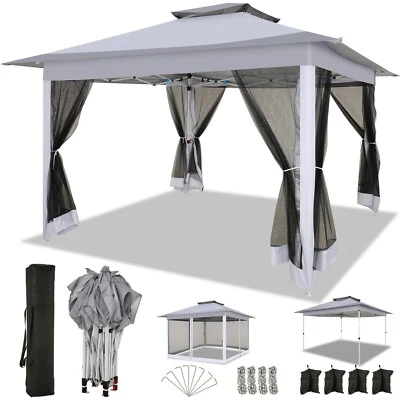 NEW 12x12 Pop-up Gazebo Outdoor Canopy Tent w/ Mosquito Netting Patio Gazebo - Image 1 of 4