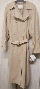 Vintage London Fog Trench Coat Microfiber Womens Plus Size 24W Beige NOS 1996 - Picture 1 of 12