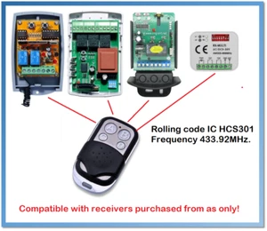 Ersatzfernbedienung Rollcode 433,92 MHz. (für bei uns gekaufte Empfänger) - Bild 1 von 5