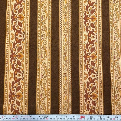 Fabulous Fall Deb Strain for Moda Brown Striped Cotton Fabric by the HALF YARD - Image 1 of 2