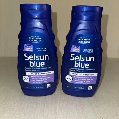 2 PACK -Selsun Blue Anti-dandruff 2-in-1 Shampoo & Conditioner 11 oz - Image 1 of 2