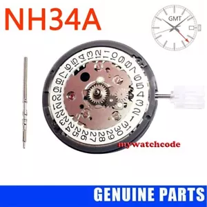 24 Jewels Automatic Japan TMI NH34A NH34 GMT Datum neues mechanisches Uhrwerk - Bild 1 von 7
