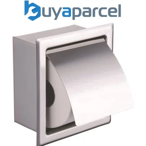 Concealed Square Single Toilet Roll Tissue Paper Holder Recessed Stainless Steel - Picture 1 of 1