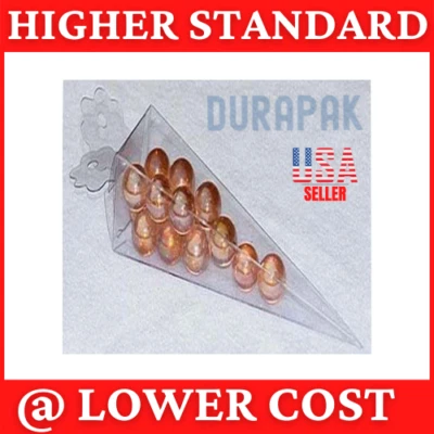 50~ Plástico Transparente PVC Forma Cono Cajas Favor Boda Fiesta Regalo Embalaje Exhibición  Foto 1 de 4