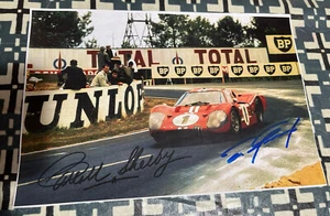 Carroll Shelby Signed & Dan Gurney Signed Ford GT MK IV #1 LeMans Photo FORD!! - Picture 1 of 4