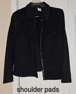 Para mujer Mangas Largas Negro Cabi Blazer Traje Chaqueta Botones Almohadilla para el hombro - Imagen 1 de 14