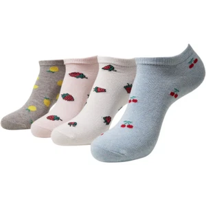 Urban Classics Recycled Yarn Fruit Invisible Socks 4-Pack Trainer Socks Fruit - Picture 1 of 2