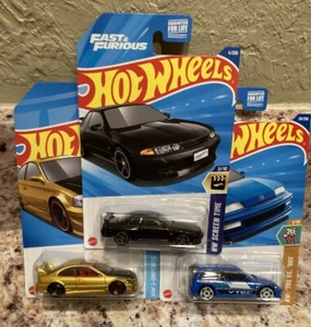 2025 Hot Wheels ‘92 EG Honda Civic SI Gold And Blue Nissan Skyline Lot Of 3 - Picture 1 of 1