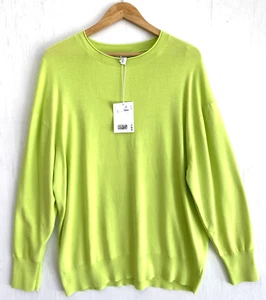 COS Vibrant Lime Green Pullover Sweater Size Small NWT Defect - Picture 1 of 6