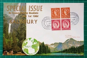 1964 Wilding FDC se-tenant pane - 1st July 1964 Salisbury CDS - Picture 1 of 2