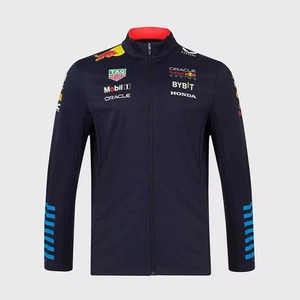 Chaqueta Softshell Azul Marino Inspirada en Carreras Cremallera Completa Estilo Equipo Motorsport - Imagen 1 de 3