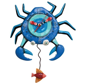 Allen Designs Blue Crab Clock Standard Wall Clock - Picture 1 of 1