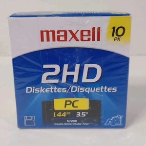 Maxell MF2HD 3.5" Floppy Disks 10 PK 1.44 MB PC. Brand New. Factory Sealed ๐ฅ - Picture 1 of 6