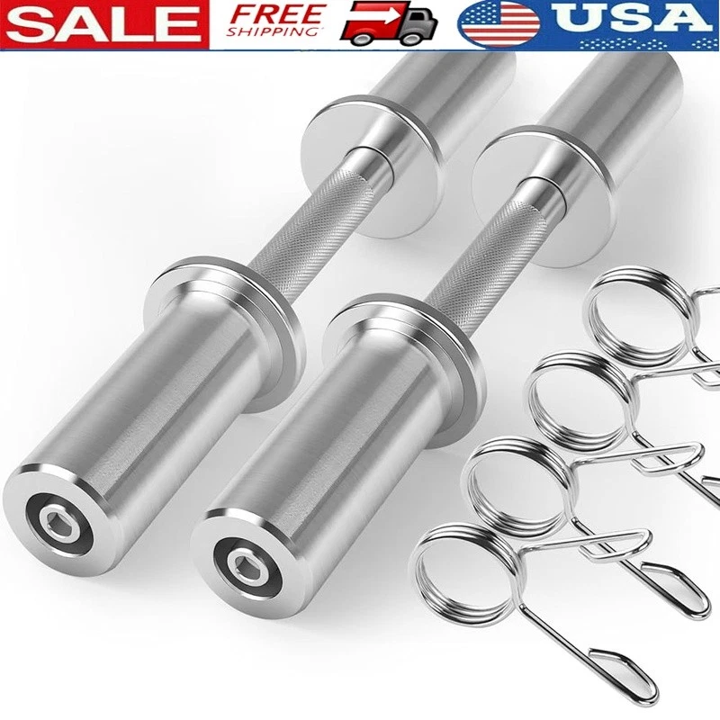 Loadable Dumbbells Adjustable 150lbs Knurled Grip Chrome Spring Collars New - Image 1 of 4