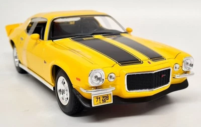 Maisto 1/18 Chevrolet Camaro Z28 1971 Yellow Diecast Model Muscle Car - Photo 1/4
