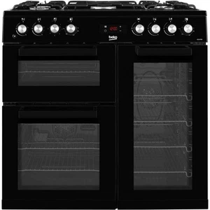 Beko KDVF90K 90cm Dual Fuel Range Cooker 5 Brenner Schwarz A/A - Bild 1 von 9