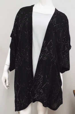 Nuevo con etiquetas Conjunto túnica y chaqueta kimono negra Eileen Fisher SILK azul pálido XL grande Foto 1 de 4
