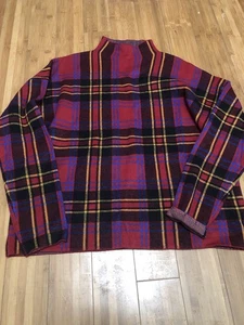 Tahari Womens Pullover Long Sleeve High Neck Sweater Red Plaid Size L - Picture 1 of 4