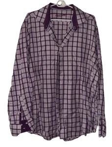 Robert Graham Purple Plaid Button Front Long Sleeve Mens Size XL - Picture 1 of 6