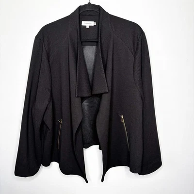 Chaqueta Blazer Calvin Klein Texturizada Cortina Frontal Talla 3X Frente Abierto Carrera Foto 1 de 4
