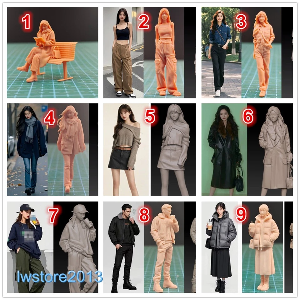 1/64 1/87 1/43 1/72 1/35 1/32 Girl Man Scene Miniatures Figures Model For Cars - Image 1 of 1