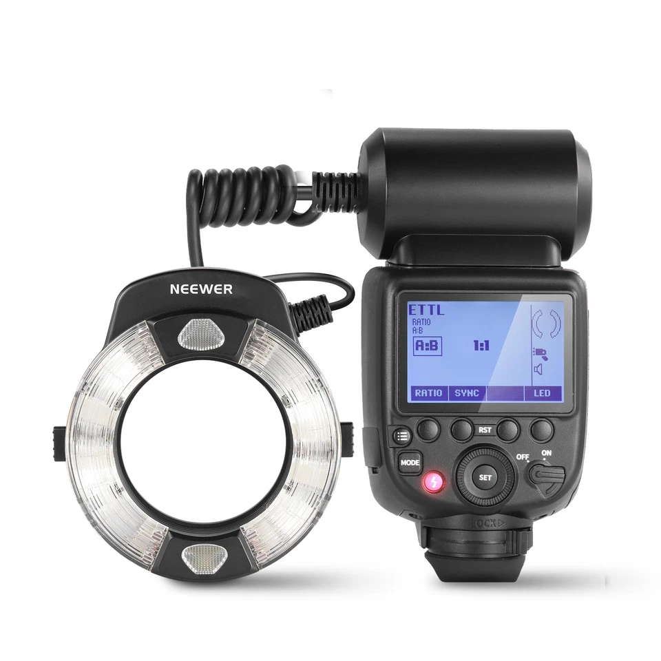 NEEWER RF1-ND Ring Flash for Nikon, 76Ws TTL, 5600K, Macro - Image 1 of 4