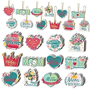 36 Pcs Mother's Day Decorations Mothers Day Wooden Hanging Ornament Happy - Picture 1 of 8