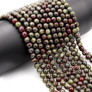 Natural Dragon Blood Jasper Gemstone 6 MM Round Smooth Beads Strand 15.5" - Picture 1 of 6