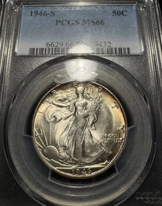1946-S 50C PCGS MS66 Vibrant Rainbow Color - Picture 1 of 6