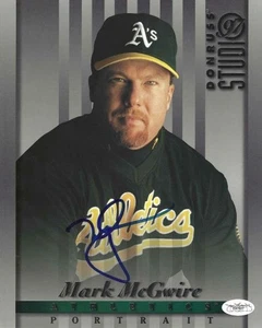 Autographed MARK MCGWIRE Oakland A's 8x10 Photo Card -JSA  COA - Picture 1 of 1