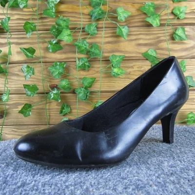 LifeStride Parigi 黑色人造皮革圆头高跟鞋女式 9 码舒适鞋跟 — 第 1/4 张图片