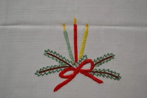 alte Weihnachtsdecke Tischläufer 36 x 76 cm DDR 60er70er Vintage Deko - Bild 1 von 5