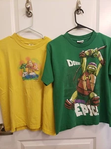VTG Teenage Mutant Ninja Turtles & Smurfs Youth T Shirt Bundle Vintage - Picture 1 of 10