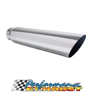 Angle Cut STAINLESS Exhaust Tip - 2" Inlet - 2.5" Outlet (12" Long) - Picture 1 of 1