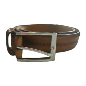 NORDSTROM, BRAUNER LEDERGÜRTEL FÜR HERREN, SILBERNE SCHNALLE, 38 - Bild 1 von 4