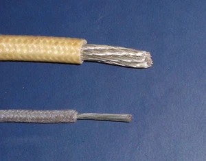 Alambre cubierto de tela de cobre estañado vintage de 8 AWG de 24 pies - Imagen 1 de 2