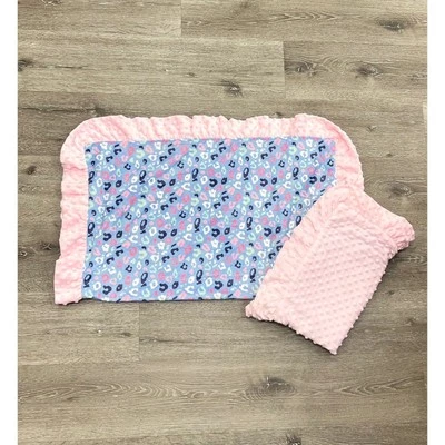Leopard Minky Baby Girl Blanket 32”x40” New - Image 1 of 2