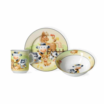 Ritzenhoff & Breker Kinderset Hoftiere 3-tlg. Becher Geschirr Kinder Porzellan - Bild 1 von 2