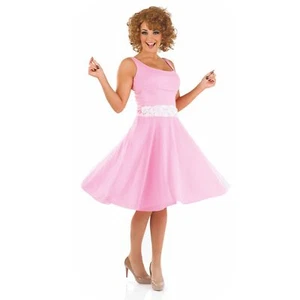 Women`s 80s Baby Last Dance Costume + Wig  S - XL Pink Dirty Dancing Fancy Dress - Picture 1 of 4