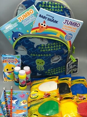Paquete de mochila para niños pequeños - ¡Kits de juego para tiburones bebés, lápices, arcilla y más! Foto 1 de 4