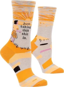 Blue Q Women's Funny Crew Socks Just Taking this S**t in (Women shoe size 5-10) - Picture 1 of 1