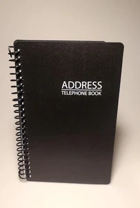 Iconikal Spiral-Bound Address and Telephone Book with Plastic Cover, Black - Picture 1 of 5