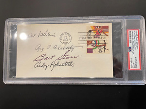 Bart Starr multi Signed First Day Cover Football Hall of Famers PSA/DNA Auth
